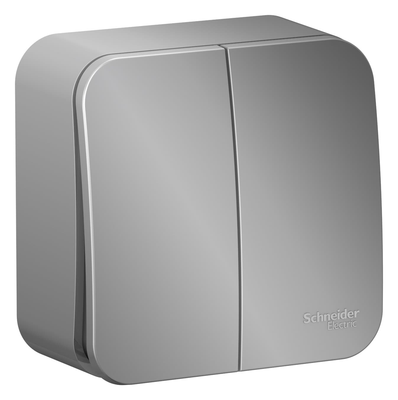 Systeme Electric Blanca наруж Алюминий Выключатель 2-клавишный, 10А, 250B — миниатюра 2