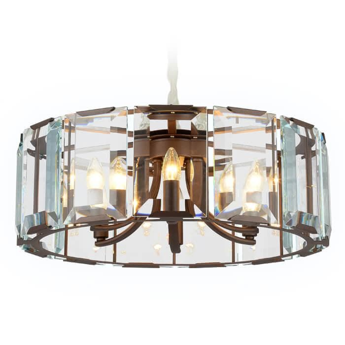 Ambrella Подвесная люстра с хрусталем TR5144 CF/CL кофе/прозрачный E14/6 max 40W D600*1000 — миниатюра 4