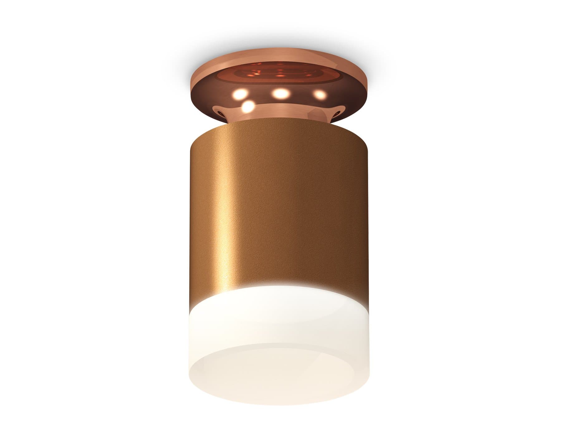 Ambrella Комплект накладного светильника XS6304153 SCF/PPG/FR кофе песок/золото розовое полированное/белый матовый MR16 GU5.3 (N6906, C6304, N6248) — миниатюра 1
