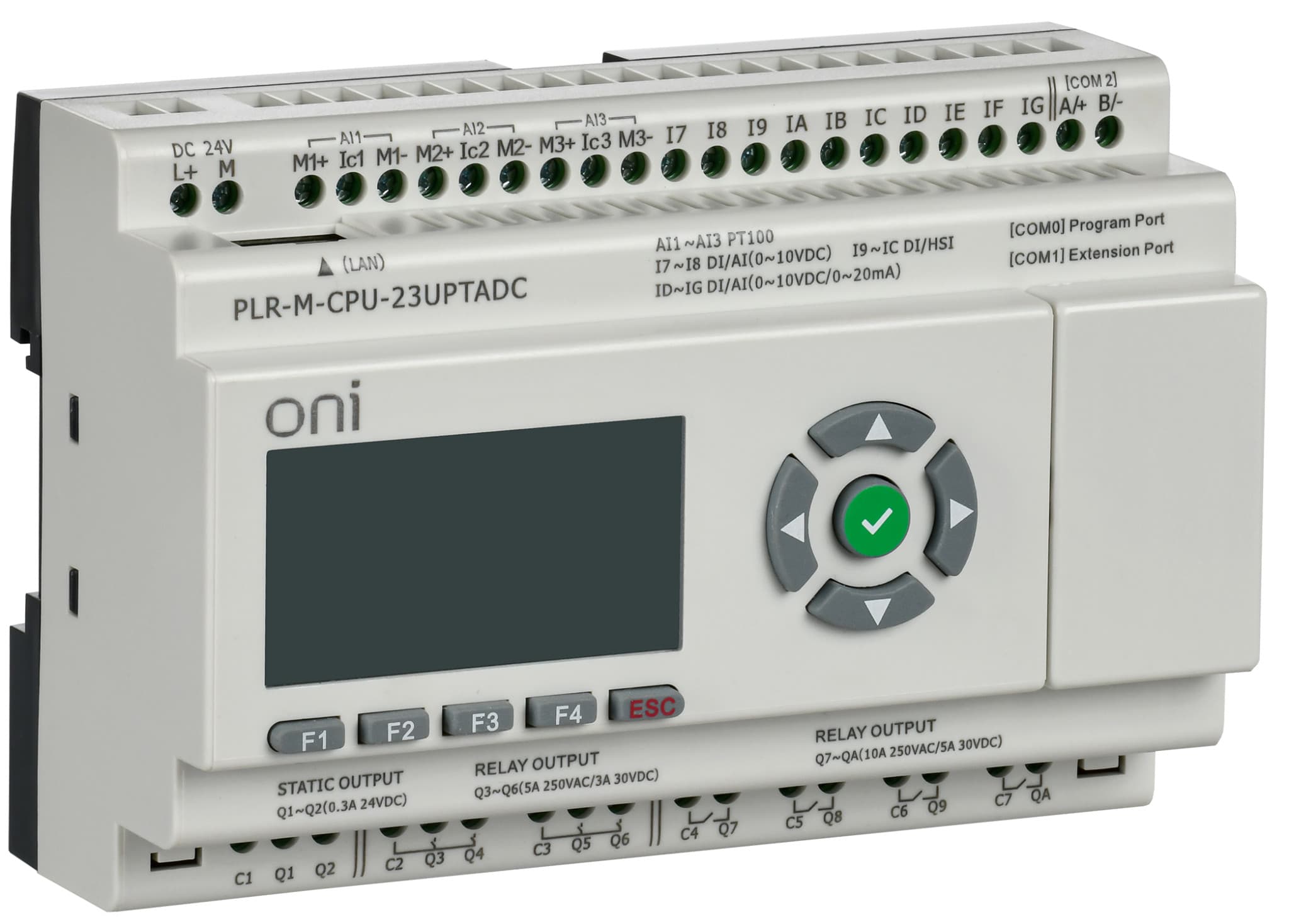 IEK ONI Микро ПЛК PLR-M. CPU DI10/PT3/DO08(R)/02(T) 24В DC