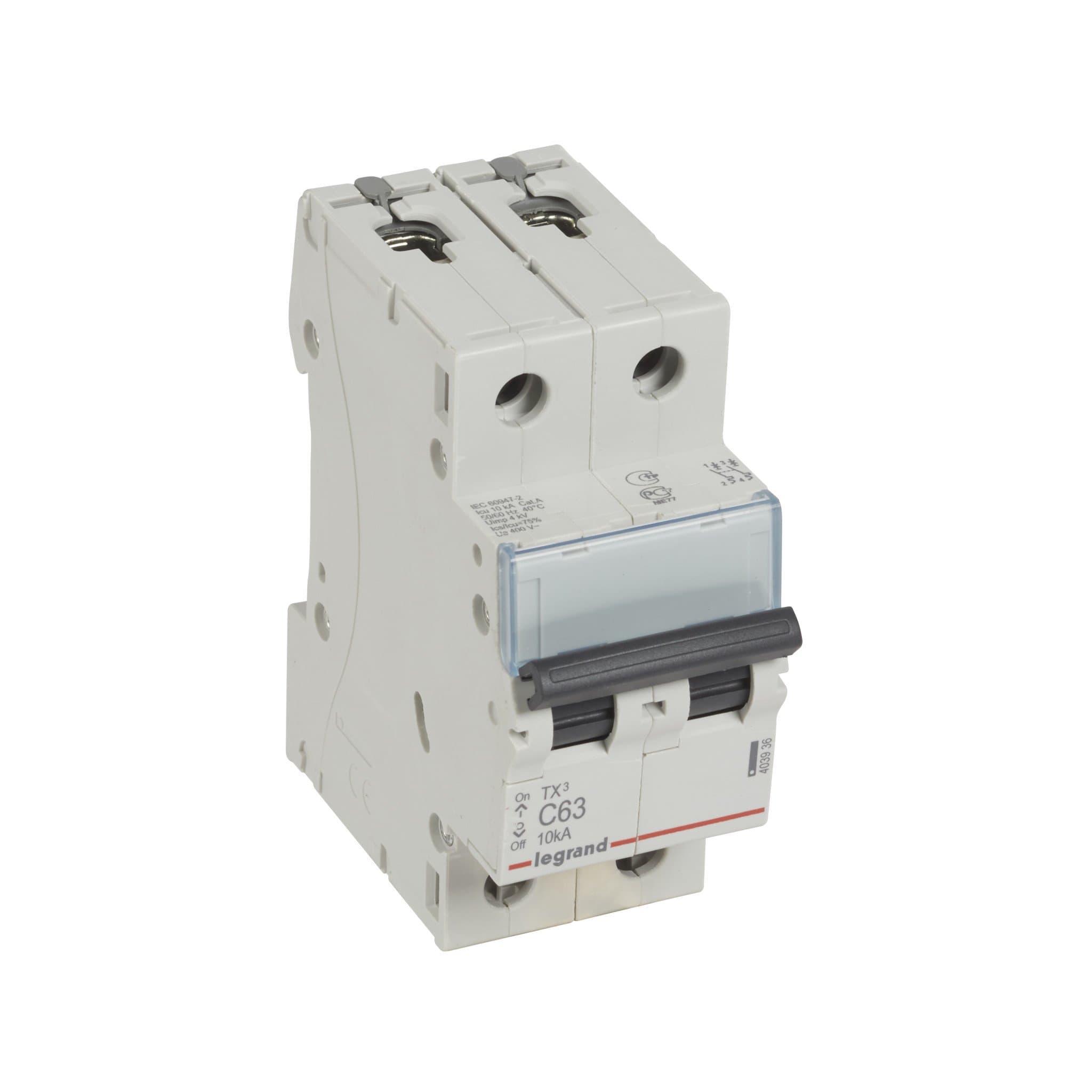 Legrand TX3 Автоматический выключатель 2P 63A (С) 6000/10kA 403936 — миниатюра 1
