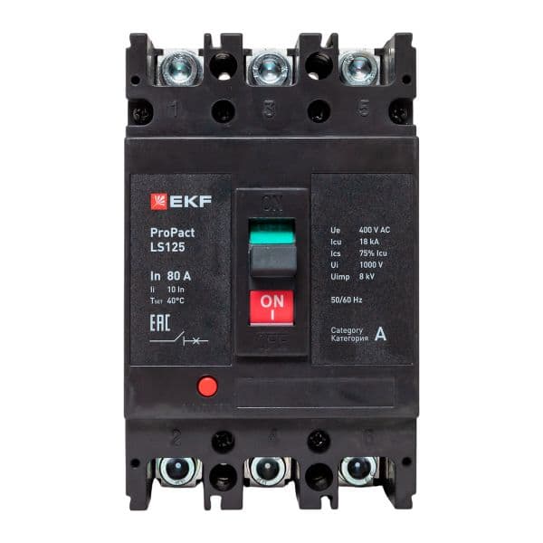 EKF Выключатель автоматический в литом корпусе ProPact LS125 80А 3P 18кА — миниатюра 7