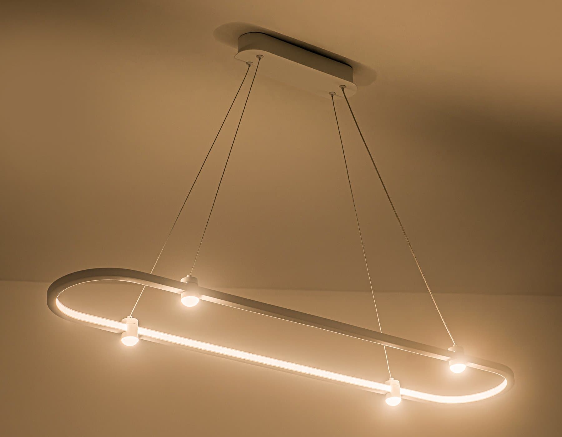 Ambrella Светильник подвесной светодиодный FL5588/1+4 WH белый 30W 3000K/4200K/6400K 1000*200*1300 (без ПДУ) — миниатюра 4