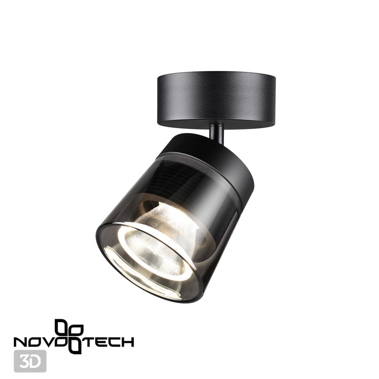 Novotech 358648 OVER NT21 000 корпус черный/плафон дымчатый Светильник накладной светодиодный IP20 LED 4000K 20W 175-245V ARTIK