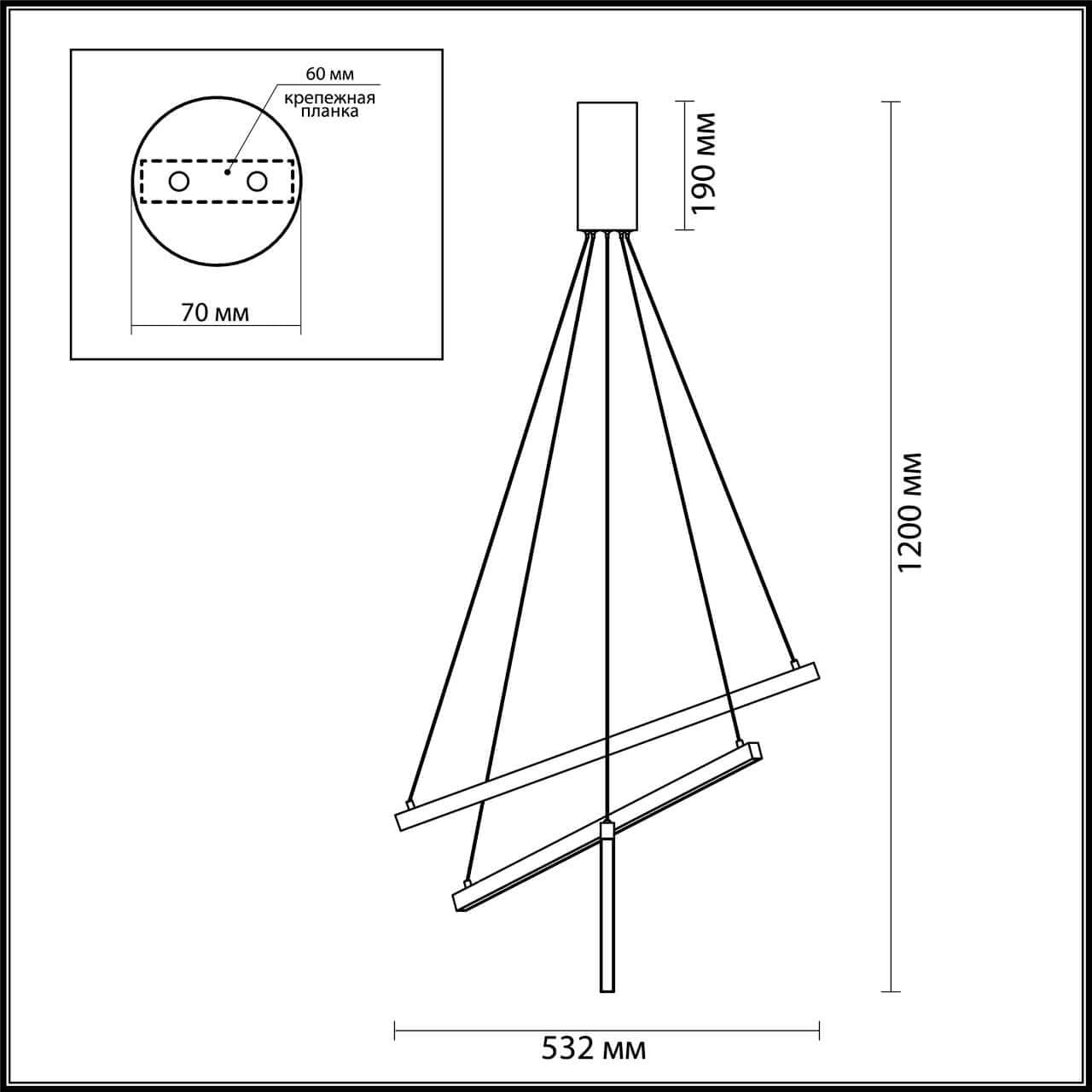 Odeon Light 3860/39B ODL20 33 черный/металл Подвесной светильник LED 3000K 39W 220V COMETA — миниатюра 3