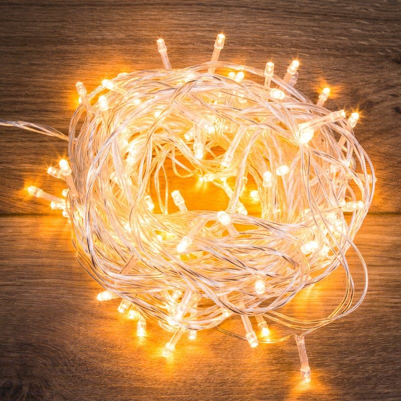 NEON-NIGHT Гирлянда "Твинкл Лайт" 15 м, прозрачный ПВХ, 120 LED, цвет ТЕПЛЫЙ БЕЛЫЙ 303-196