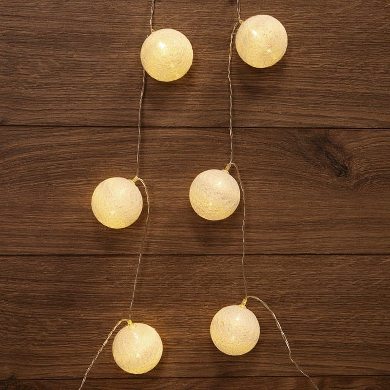 NEON-NIGHT Тайские фонарики «Пломбир» 1.5 м, 10 LED, прозрачный ПВХ, цвет свечения теплый белый, 2 х АА (батарейки не в комплекте) 303-077