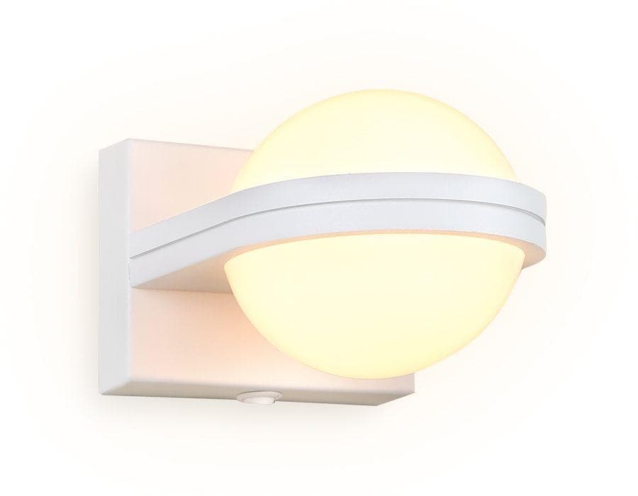 Ambrella Настенный светодиодный светильник с выключателем FW555 SWH белый песок LED 3000K 5W 80*80*138 — миниатюра 2