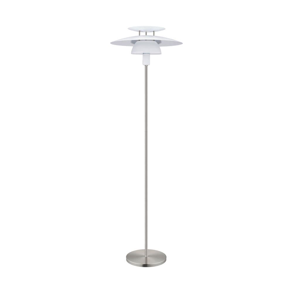 Eglo 98389 Торшер BRENDA, 1x60W(E27), сталь, белый, никель матовый