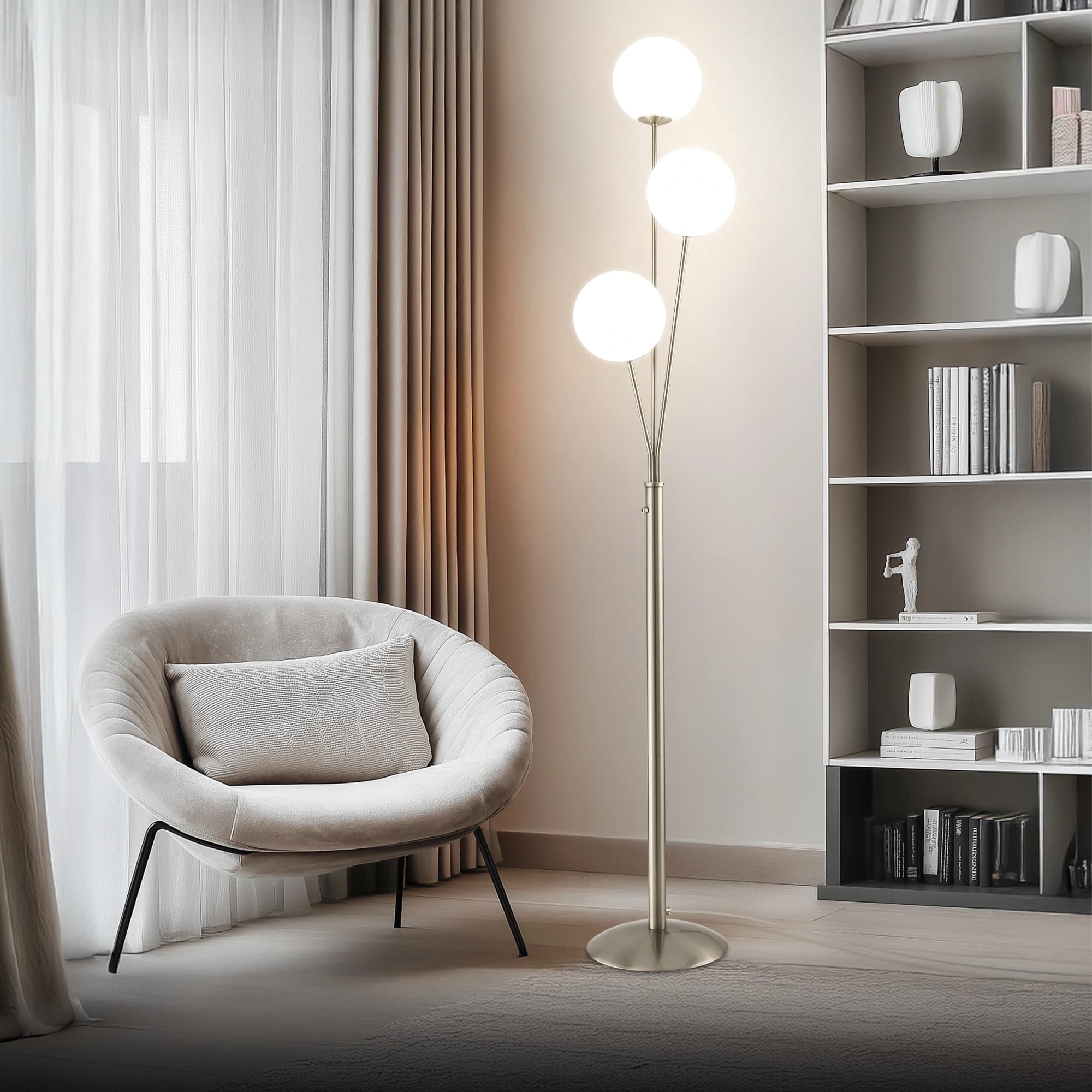 Citilux CL102934 Томми Хром Мат.+ Белый Торшер — миниатюра 26