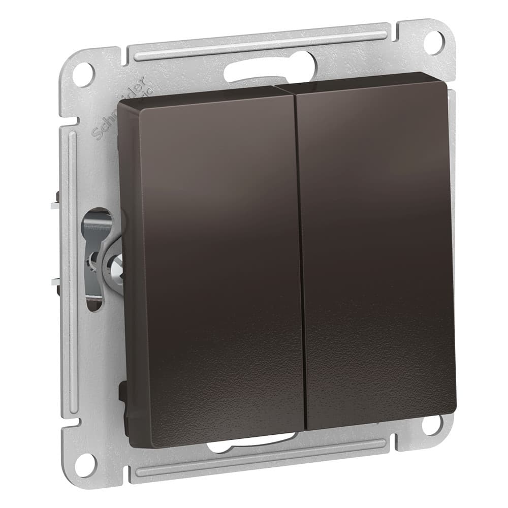 Systeme Electric AtlasDesign Мокко Выключатель 2-клавишный с самовозвратом, сх.2, 10А, механизм