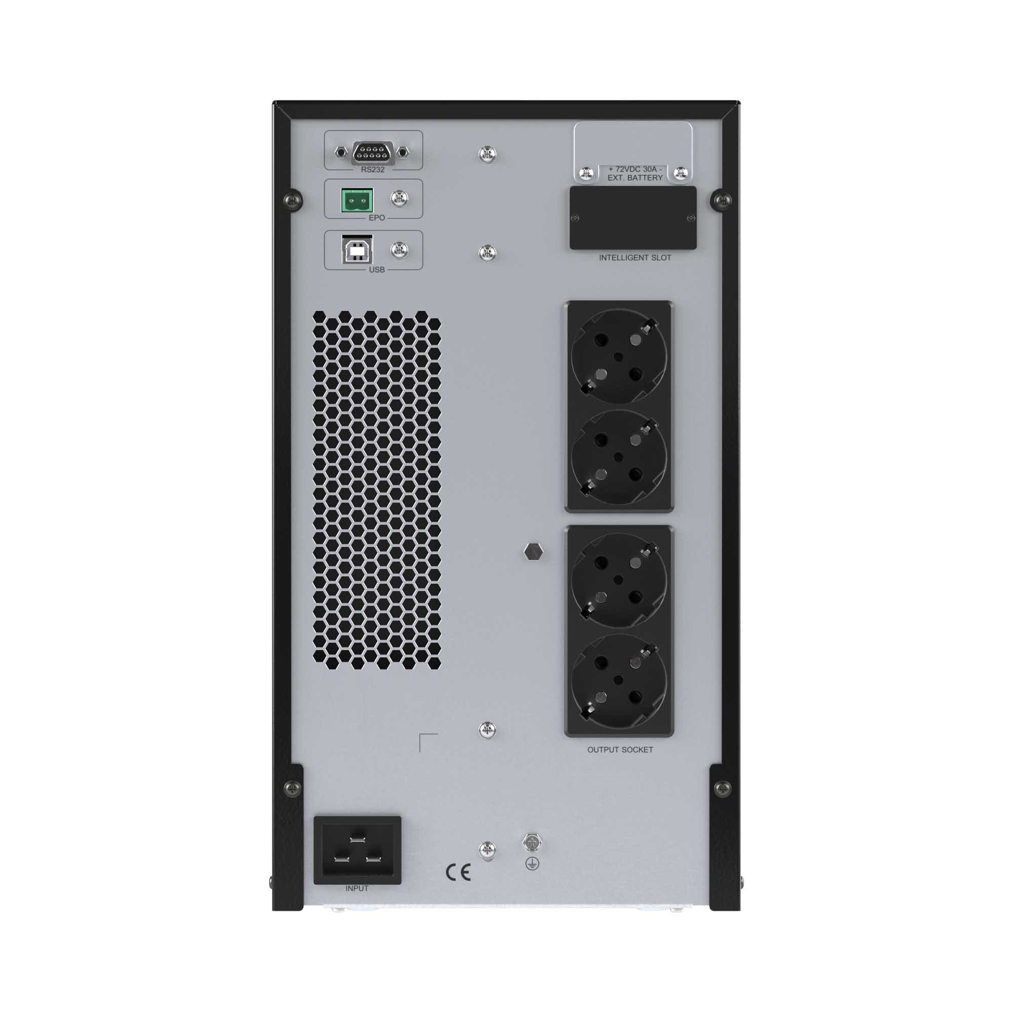 DKC Онлайн ИБП ДКС серии Small Tower, 2000 ВА/1800 Вт, 1/1, 4xSchuko, EPO, USB, RS-232, RJ45, 6x7Ач — миниатюра 4