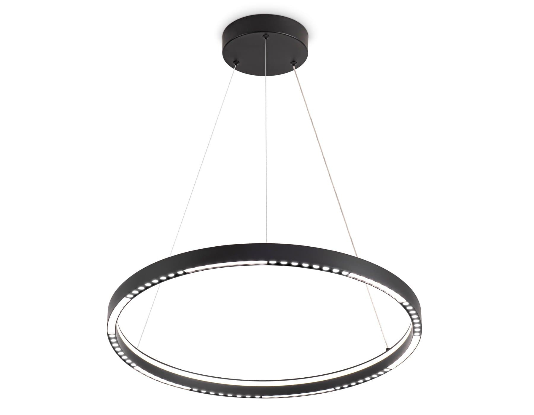Ambrella Светильник подвесной светодиодный FL5852 BK черный 35W 3000K/4200K/6400K D600*600 (без ПДУ) — миниатюра 2