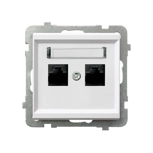 Ospel Sonata Белый Розетка компьютерная 2-я, категория 5e, RJ-45, без рамки GPK-2R/K/m/00