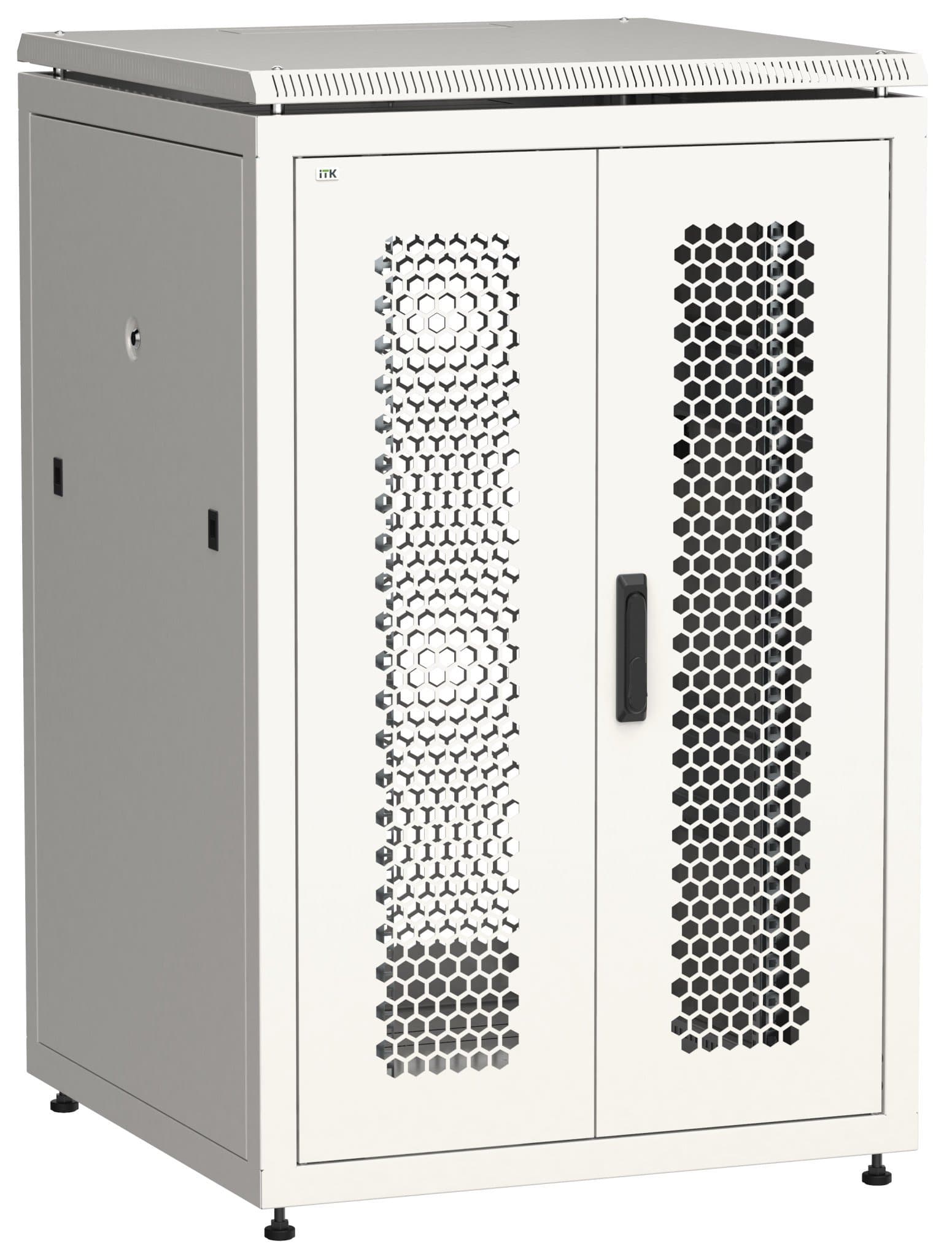 IEK LINEA N ITK 24U 800х800мм распашная перфорированная дверь, задняя перфорированная серый LN35-24U88-2PP