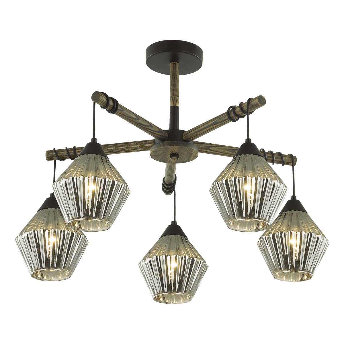 Lumion 4564/5C COUNTY LN21 черный, дерево Люстра потолочная E27 5*60W 220V JUSTINE — миниатюра 2