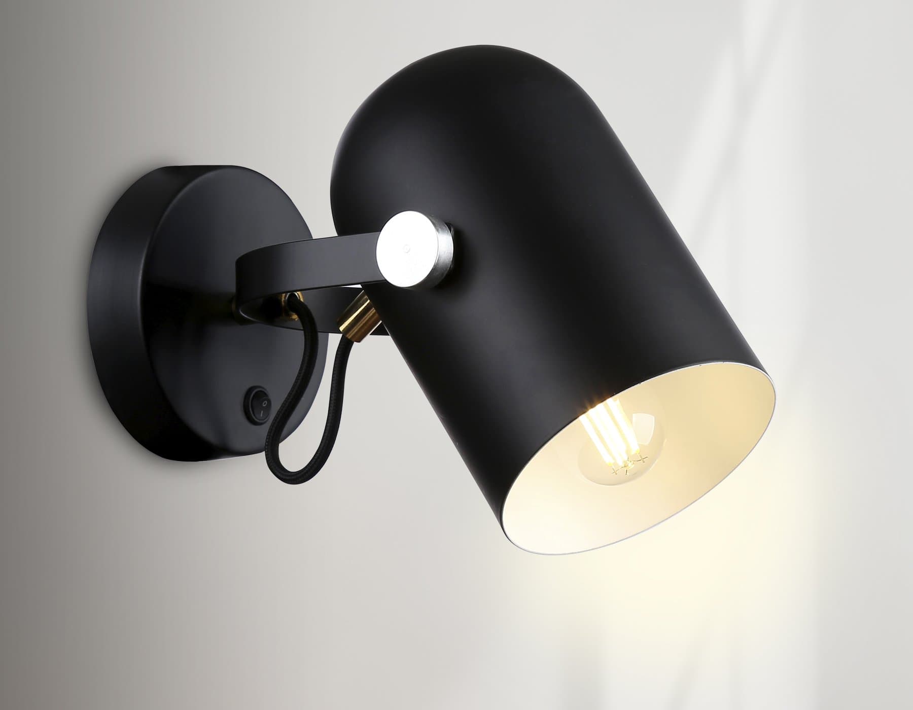 Ambrella Накладной спот с выключателем в стиле лофт TR8204 BK черный E27 max 40W D117*280 — миниатюра 2