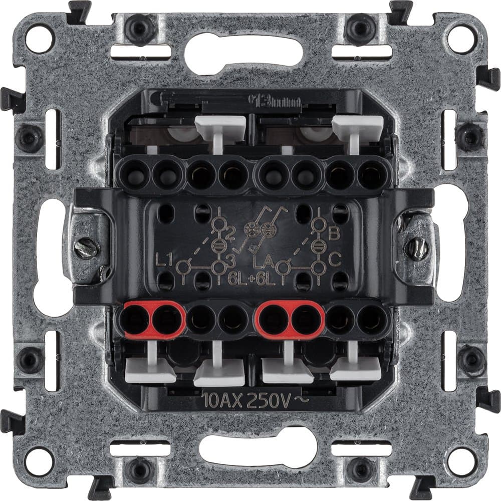 Legrand Valena ALLURE DIY Бел Переключатель 2-клавишный с подсветкой 10А 250В 752709 — миниатюра 3