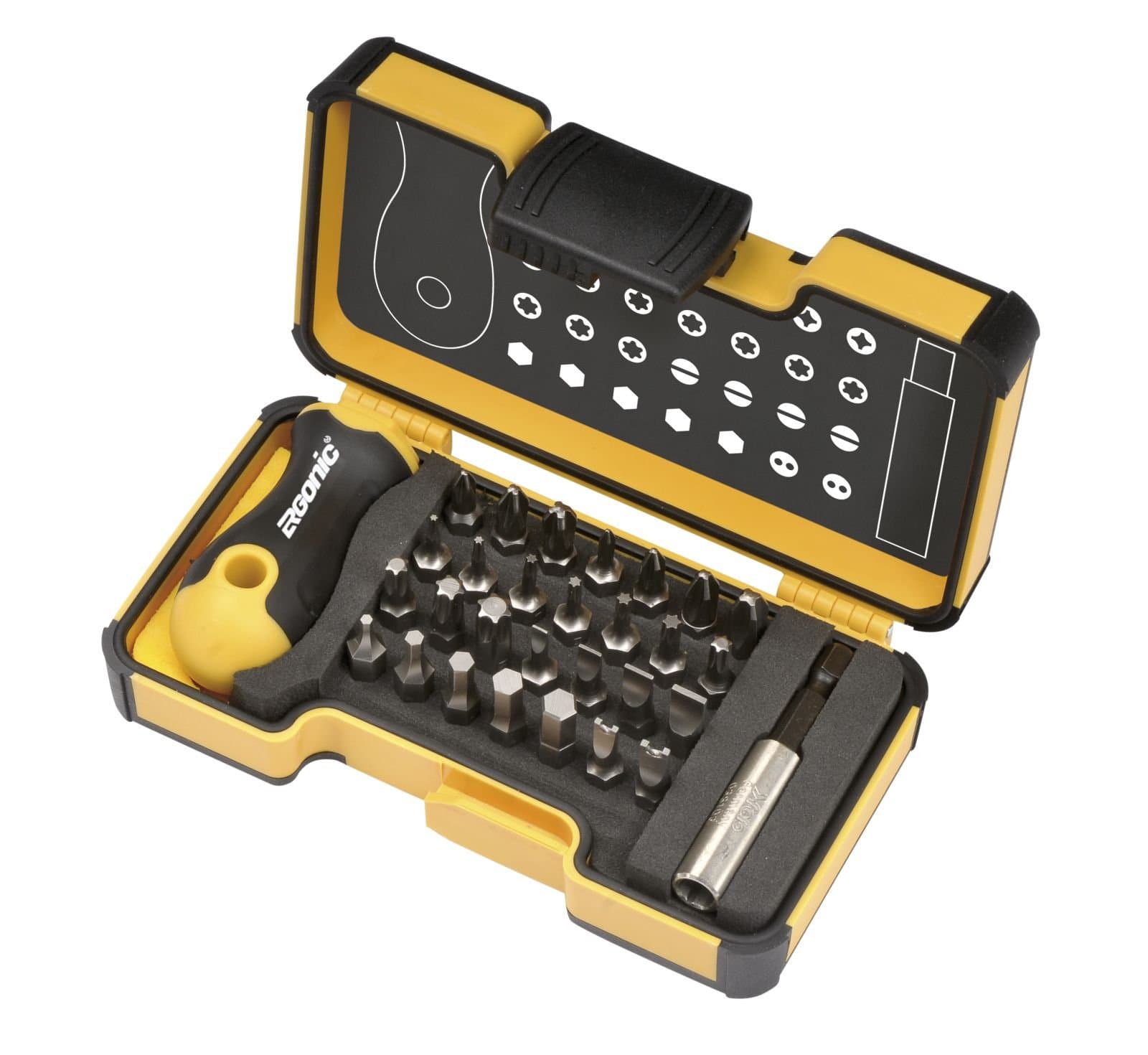 Felo Набор бит SL/PZ/PH/HEX/Tx с рукояткой ERGONIC  и битодержателем в кейсе, 30 шт 02073006 — миниатюра 1