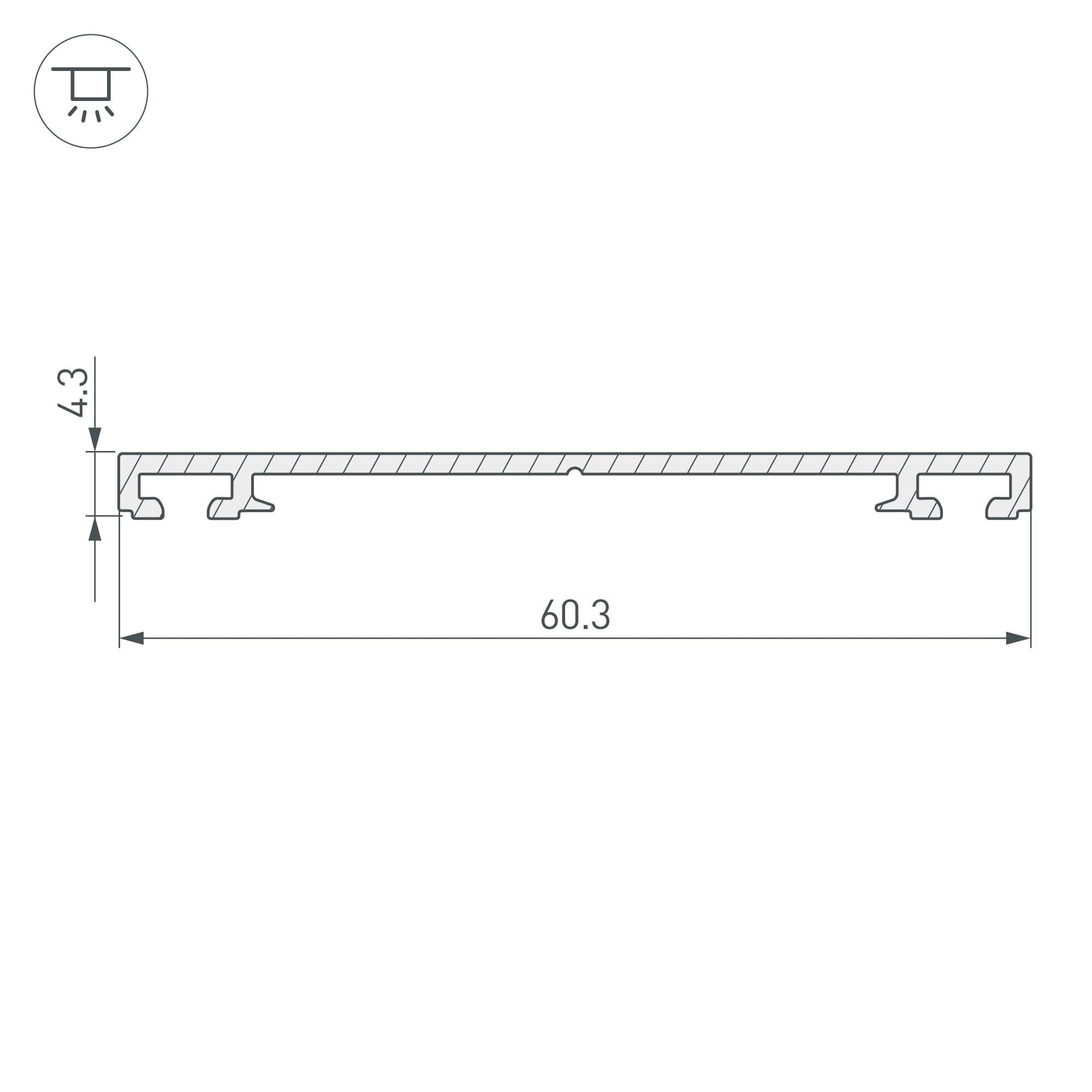 Arlight Профиль-держатель PHS-3X-BASE-H4.3-2000 ANOD (Алюминий) 019869 — миниатюра 2