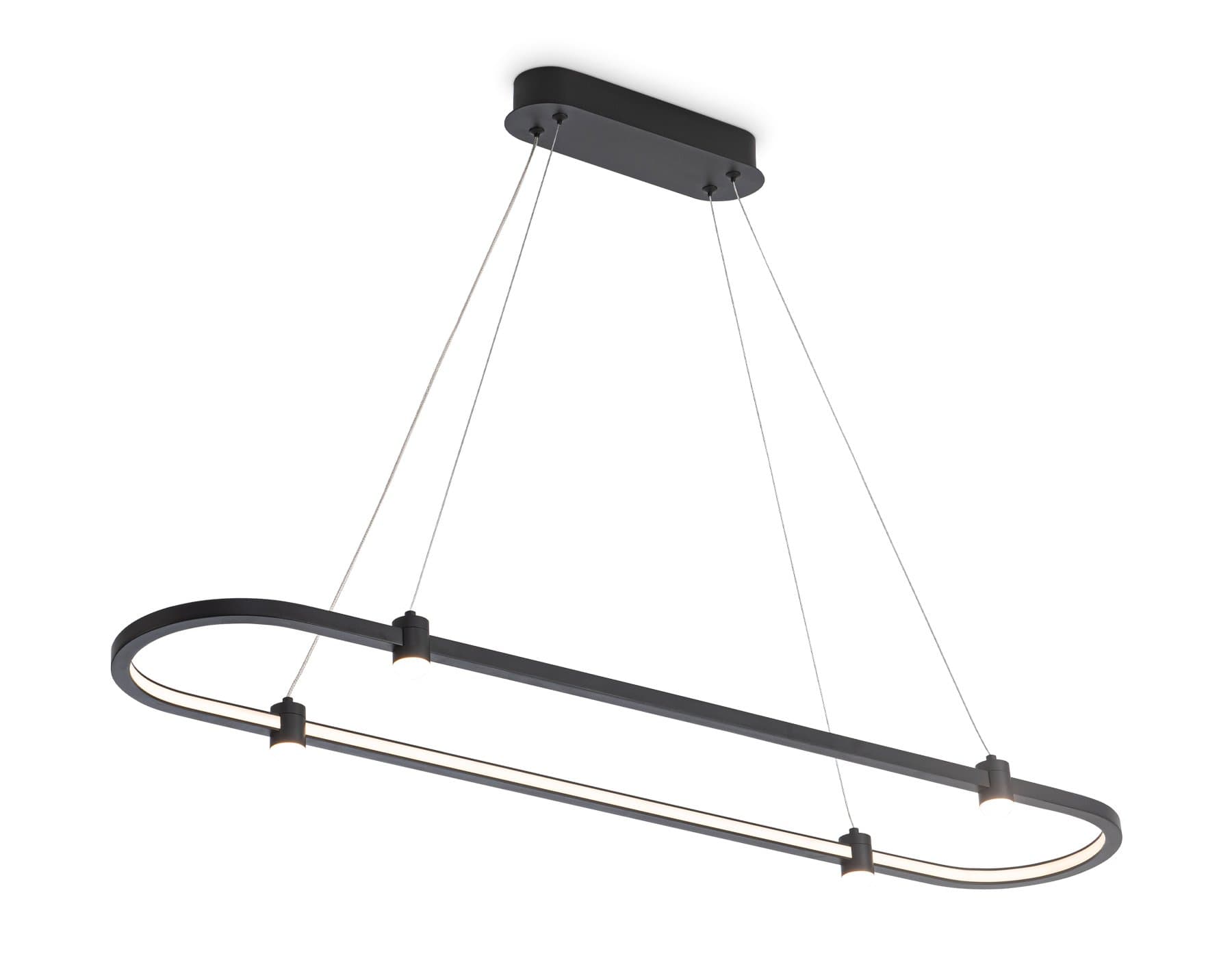 Ambrella Светильник подвесной светодиодный FL5589/1+4 BK черный 30W 3000K/4200K/6400K 1000*200*1300 (без ПДУ) — миниатюра 1
