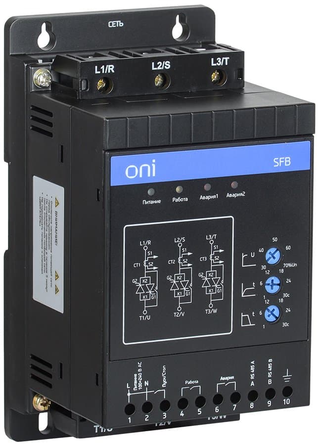 IEK ONI Устройство плавного пуска SFB 3Ф 380В 3,7кВт 7,5A Uупр 110-220В