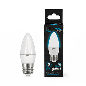 Gauss Лампа Свеча 9.5W 950lm 6500К E27 LED 1/10/50 103102310