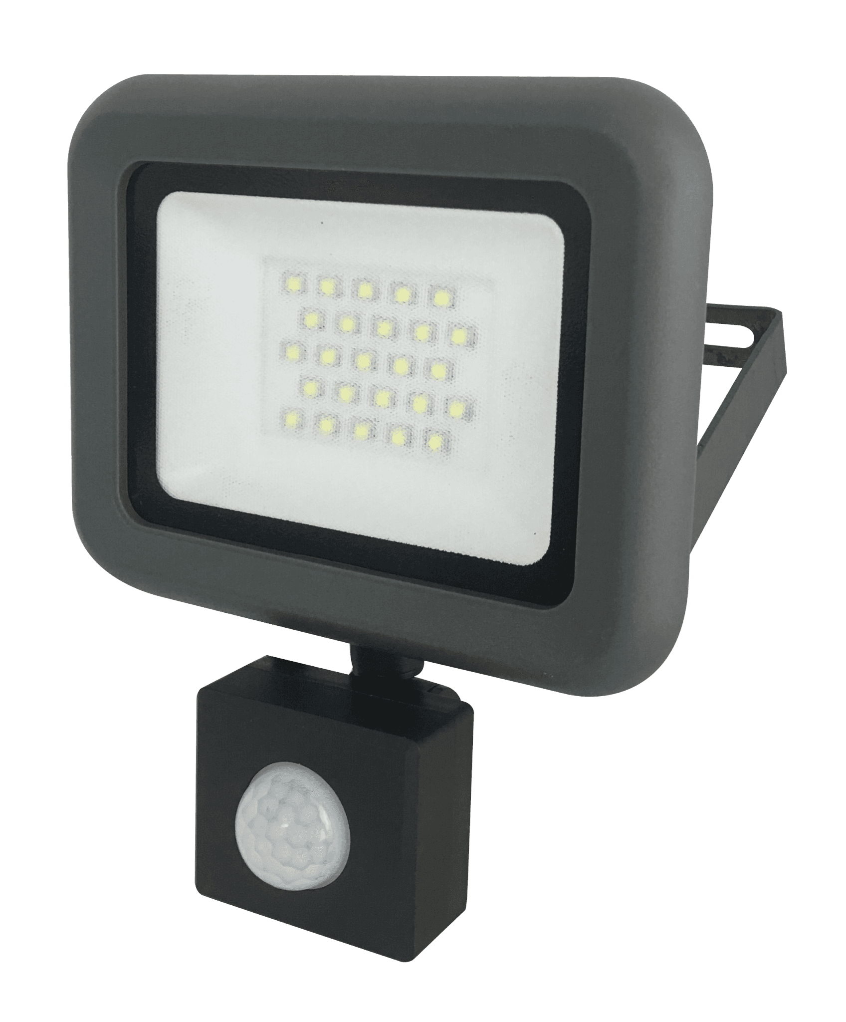Jazzway Прожектор симметр. накладной cветодиод. (LED) 50x50Вт 190-260В IP54 с датчиком движения, алюминий серый .5013803