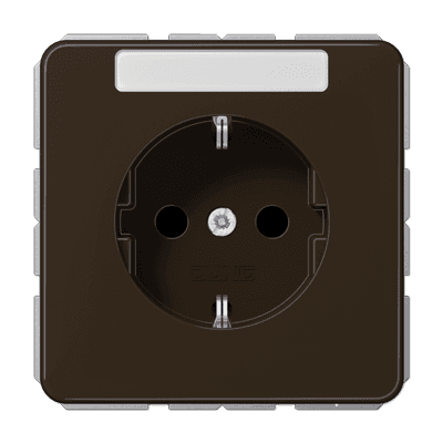 JUNG SCHUKO®-розетка 16 A / 250 B ~ с полем для надписи, коричневая CD1521BFNABR
