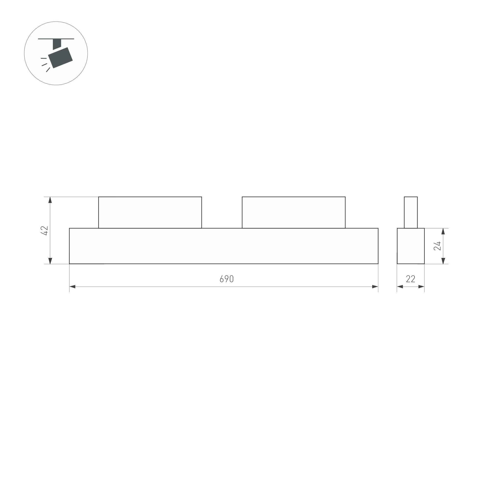 Arlight Светильник MAG-ORIENT-FLAT-L690-24W Warm3000 (BK, 80 deg, 48V, DALI) (IP20 Металл, 3 года) 035570 — миниатюра 3