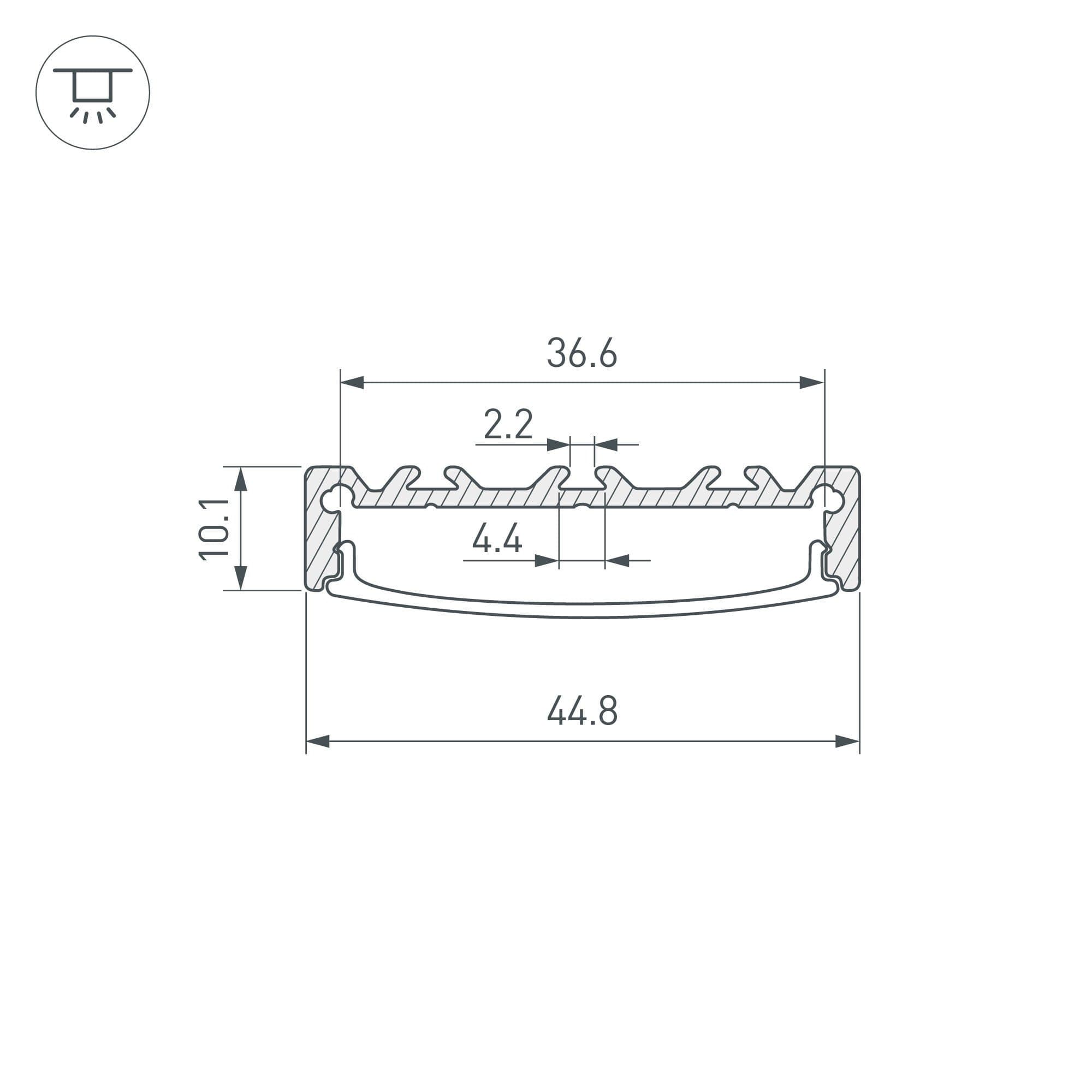 Arlight Профиль с экраном ALU-SUPER-H10-2000 ANOD+FROST (Алюминий) 014865 — миниатюра 2