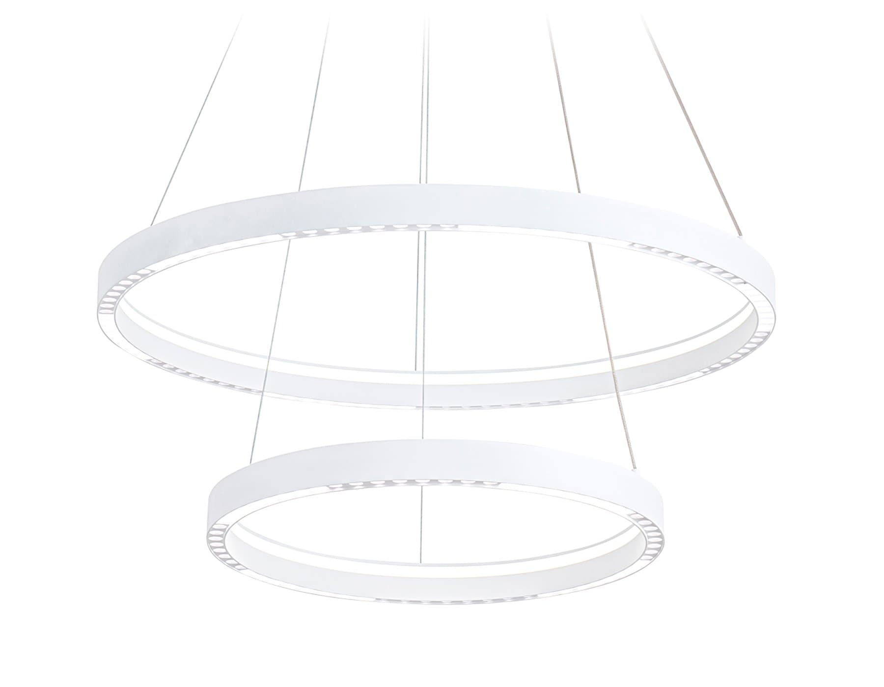 Ambrella Светильник подвесной светодиодный FL5862/2 WH белый 45W 3000K/4200K/6400K D600/400*830 (без ПДУ) — миниатюра 1