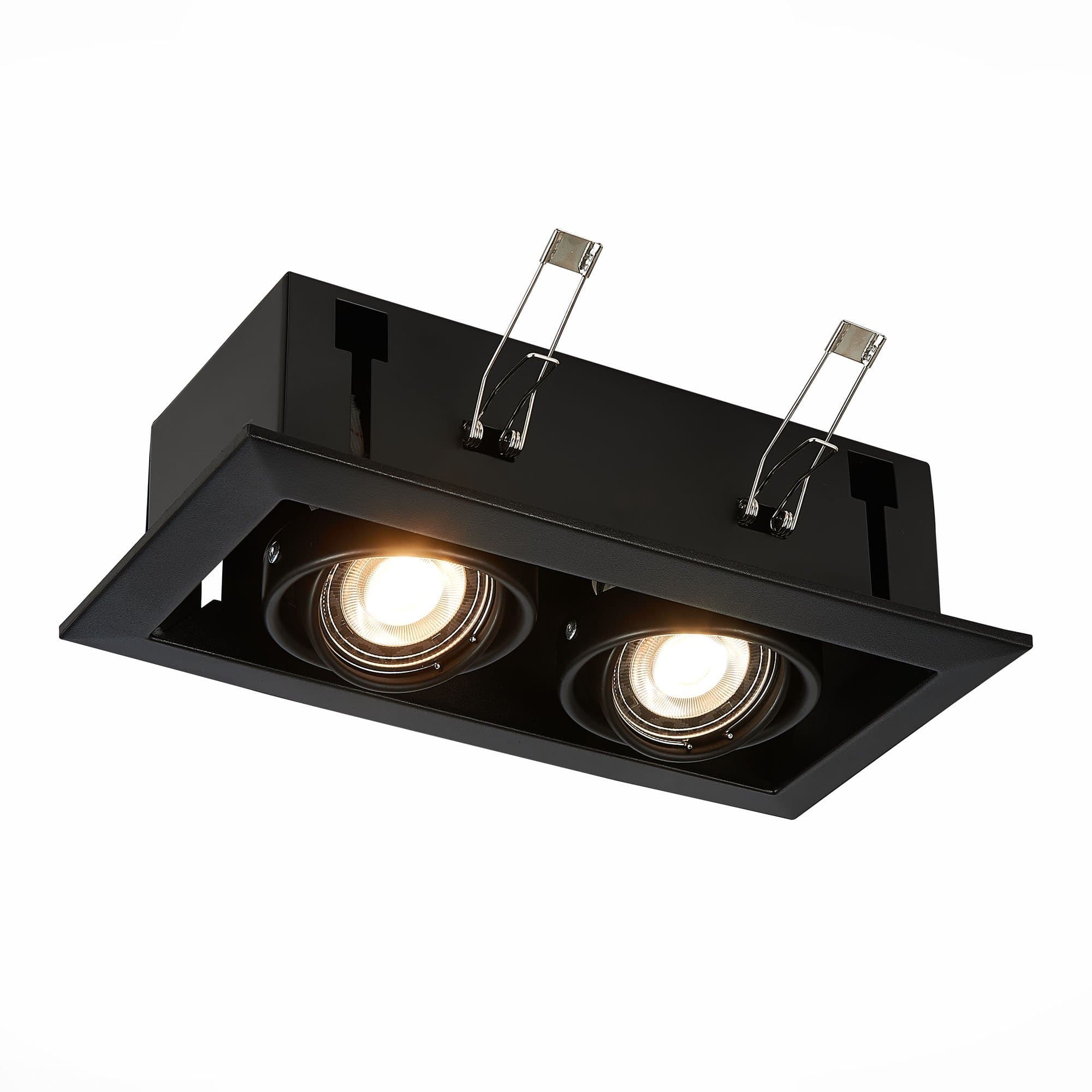 ST Luce ST250.448.02 Светильник встраиваемый Черный GU10 2*50W L245xW126xH70 220V Без ламп