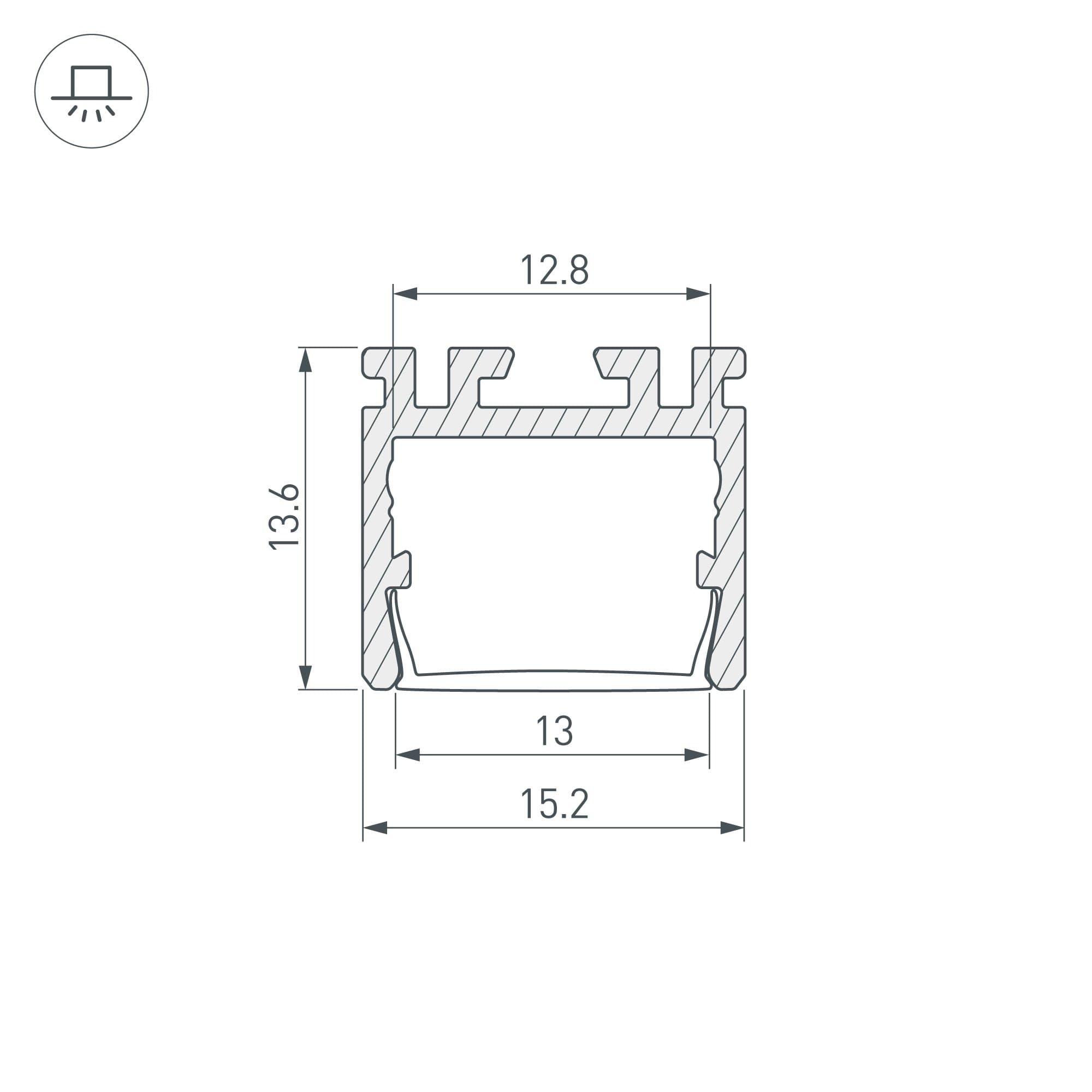 Arlight Профиль PDS-D-2000 ANOD (Алюминий) 026517 — миниатюра 2