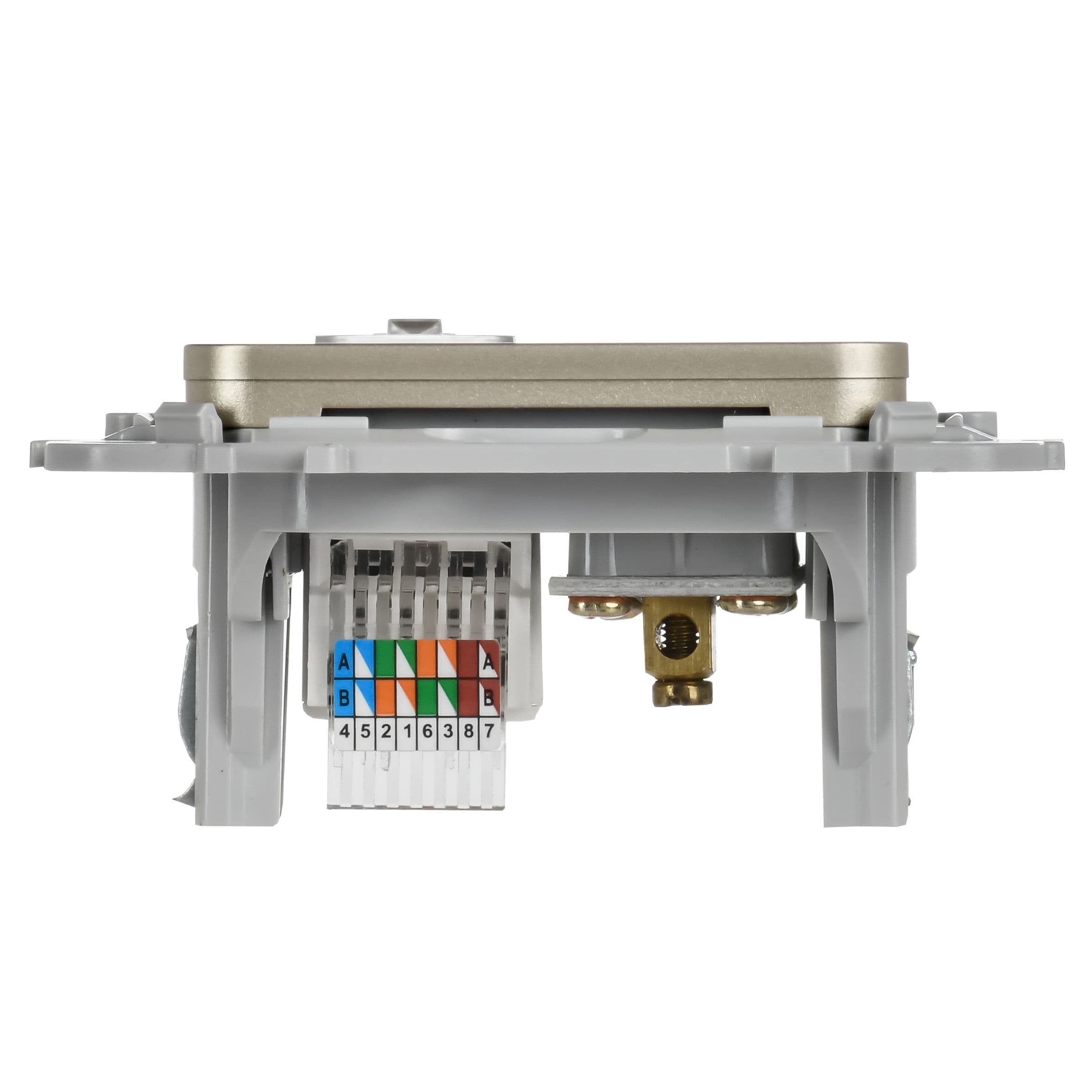 IEK FLITE Шампань Розетка 2-местная RJ45/TV категория 5Е UTP — миниатюра 4