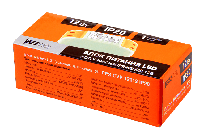 Jazzway Драйвер PPS CVP 12012 IP20 12w пластик .1032447 — миниатюра 2