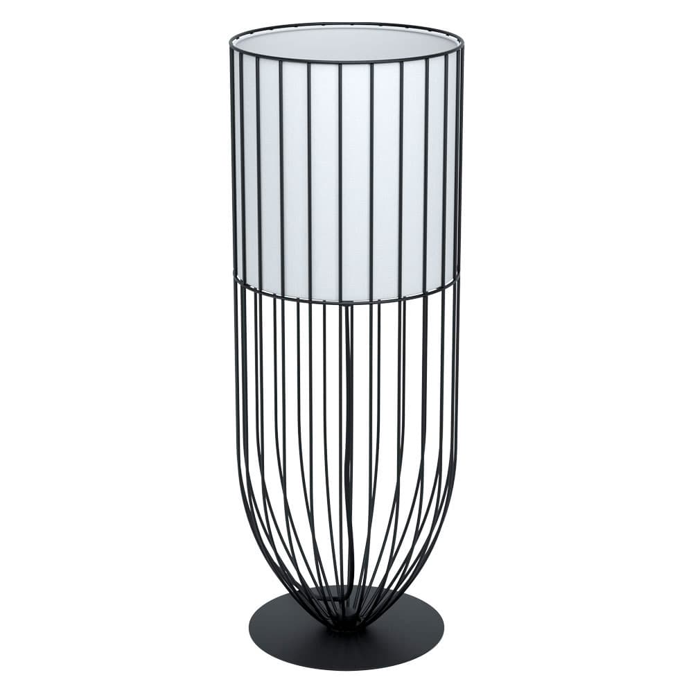 Eglo 99101 Настольная лампа NOSINO, 1х60W (E27), Ø220, H580, осн. Ø220, сталь, черный/текстиль, белый