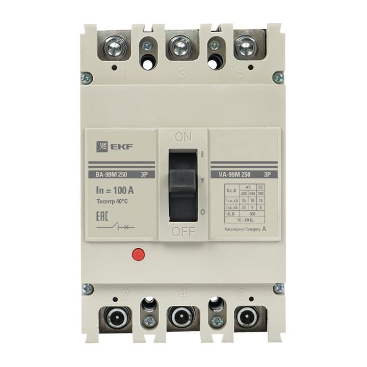 EKF PROxima Автоматический выключатель ВА-99М 250/100А 3P 35кА — миниатюра 4