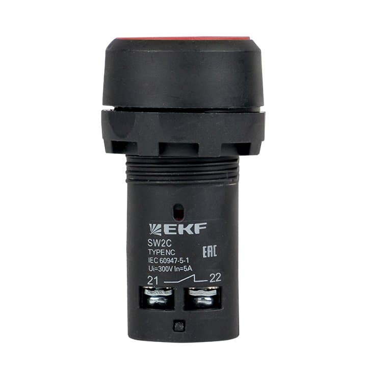 EKF PROxima Кнопка SW2C-11 возвратная красная NO+NC — миниатюра 3