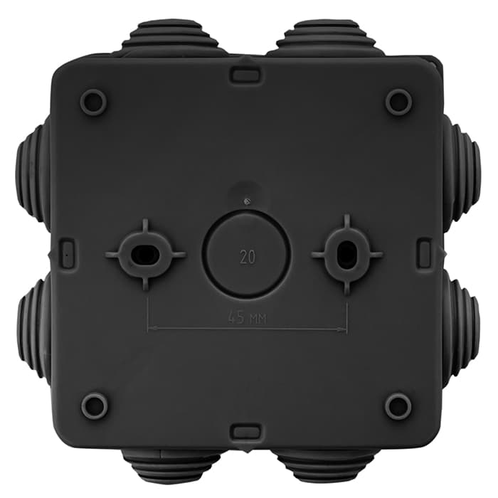 EKF Коробка распределительная КМР-030-031 с крышкой (85x85x40) для прямого монтажа 8 мембр. вводов чёрная IP55 — миниатюра 6