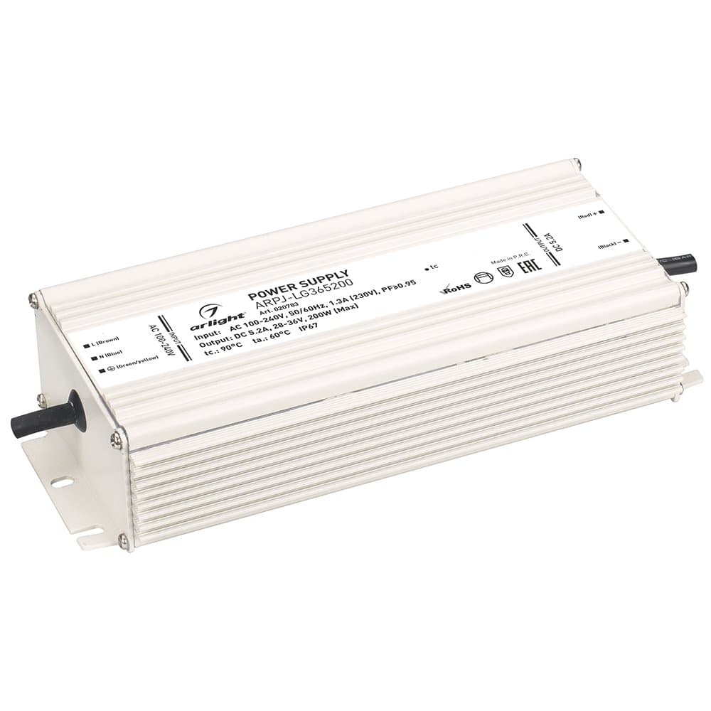 Arlight Блок питания ARPJ-LG365200 (200W, 5200mA, PFC) (IP67 Металл, 2 года) 020783