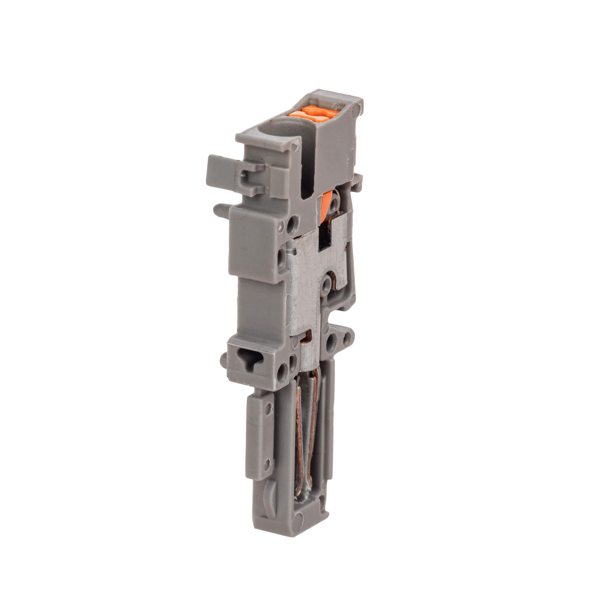 DKC Nuputuk Штекер наборный "центральный", зажим push-in, 1 точка подключения, 2.5 кв.мм, серая — миниатюра 1
