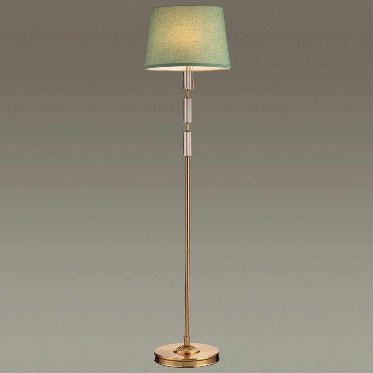 Odeon Light 4887/1F MODERN ODL_EX22 53 бронзовый/зеленый/абажур ткань Торшер E27 1*60W LONDON — миниатюра 4