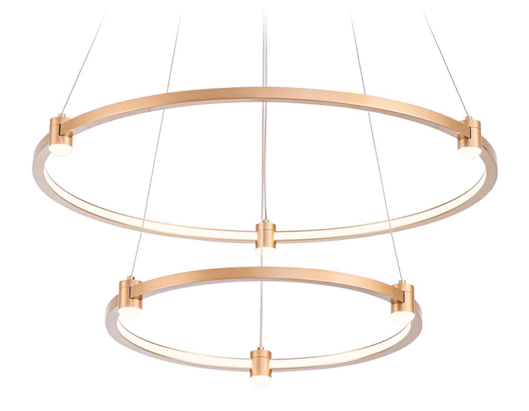 Ambrella Светильник подвесной светодиодный FL5508/2+6 GD золото 45W 3000K/4200K/6400K D600/400*1300 (без ПДУ)