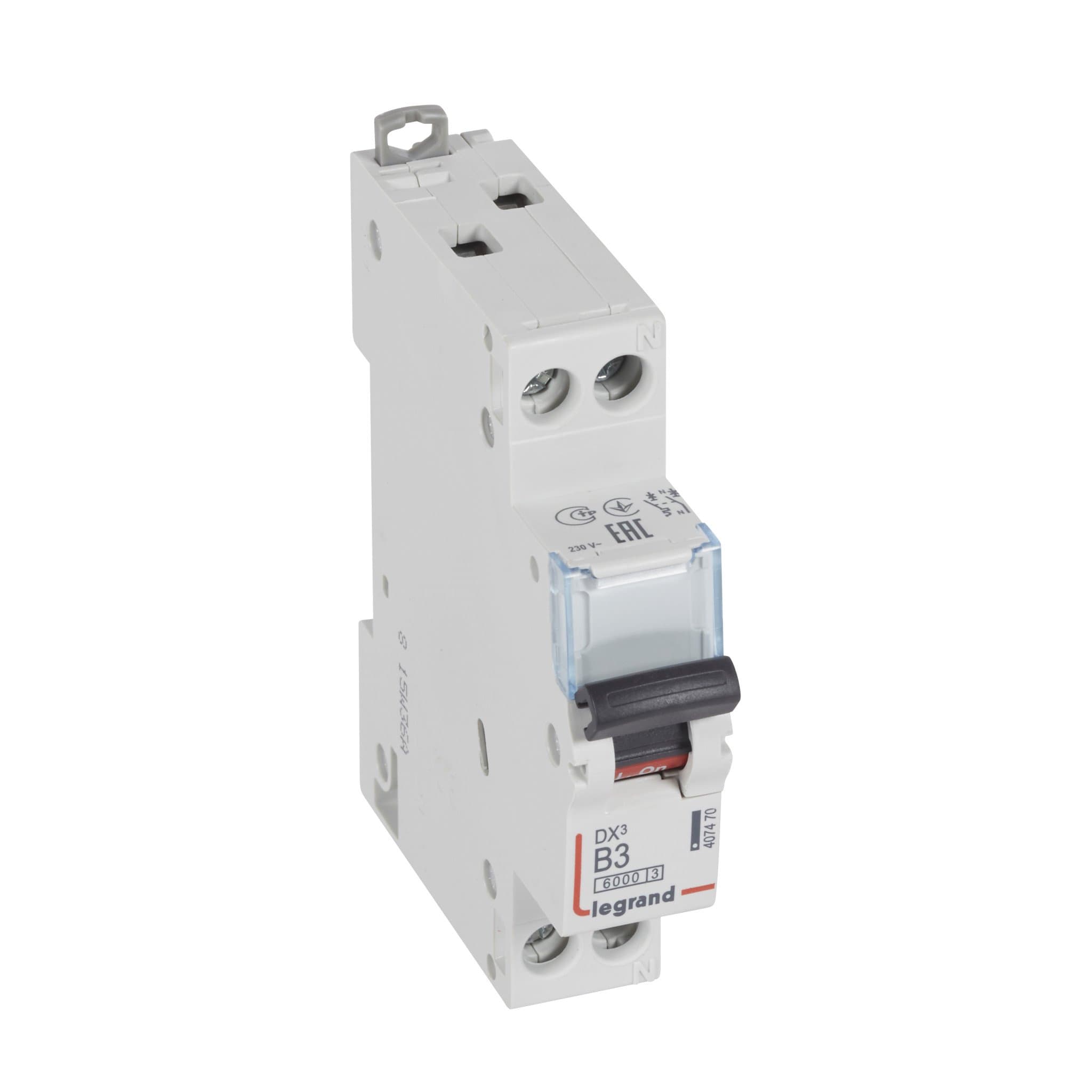 Legrand DX3 Автоматический выключатель 1P+N 3А (B) 6kA/10кА 407470 — миниатюра 1
