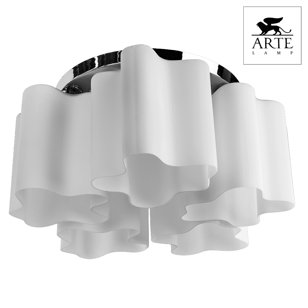 Arte Lamp Serenata Хром/Белый Светильник потолочный 5x40W 5xE27 A3479PL-5CC — миниатюра 5