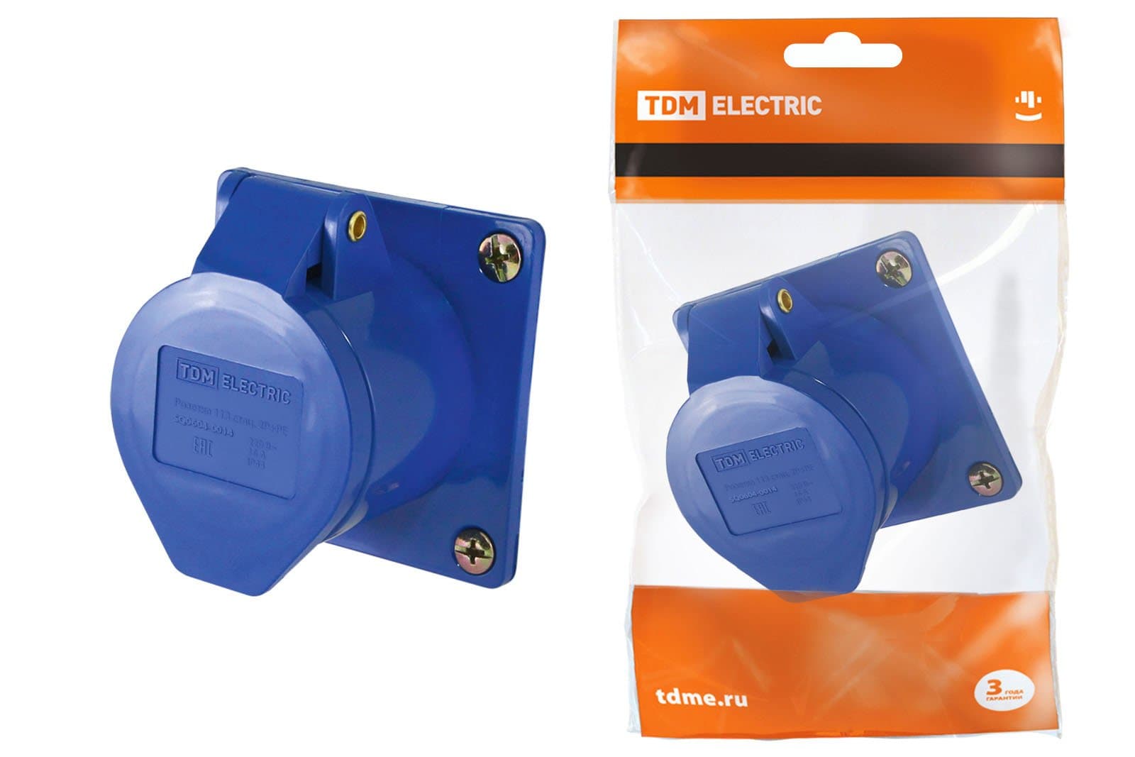 TDM Розетка 423 скрытая 2Р+РЕ 32А 220В IP44 SQ0604-0014