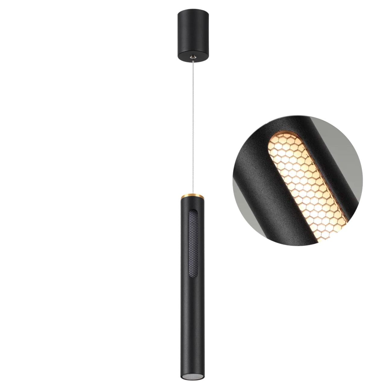 Odeon Light 6643/7L HIGHTECH ODL24 черный/золото/металл/акрил Подвесной светильник IP20 LED 9W 3000K 220V MALI