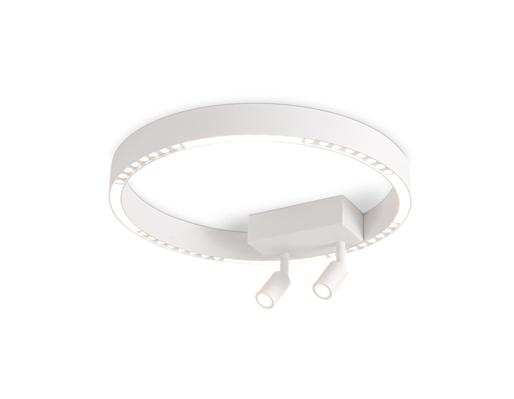Ambrella Светильник потолочный светодиодный FL5805/1+2 WH белый 25W 3000K/4200K/6400K D400*95 (без ПДУ) — миниатюра 1