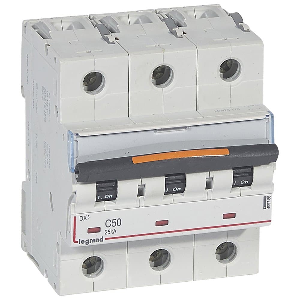 Legrand DX3 Автоматический выключатель 3P 50A (С) 25кА 409786 — миниатюра 1